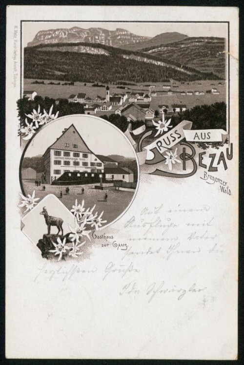 Gruss aus Bezau Bregenzer Wald : Gasthaus zur Gams : [Correspondenz-Karte An ... in ...]