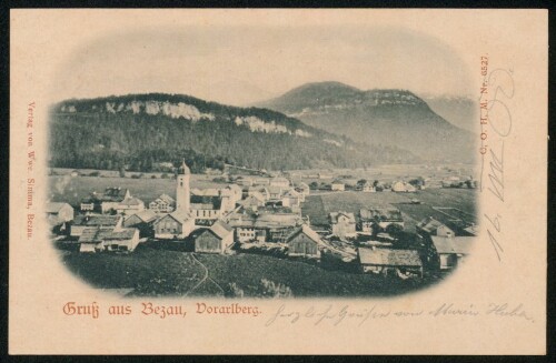 Gruß aus Bezau, Vorarlberg : [Correspondenz-Karte An ... in ...]