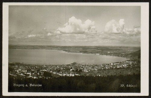 Bregenz a. Bodensee : [Bregenz v. d. Fluherstraße mit bayrischem Ufer ...]