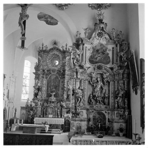 Bartholomäberg, Kirche (innen, Wgn.) - Andreas Kölle, linker und rechter Seitenaltar in Bartholomäberg 1735 - 1746