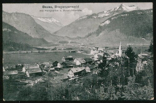 Bezau, Bregenzerwald mit Hangspitze u. Aussichtswarte