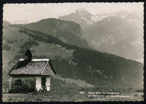 Bezau Blick von Sonderdach auf Mohnenfluh und Hochkünzelspitze