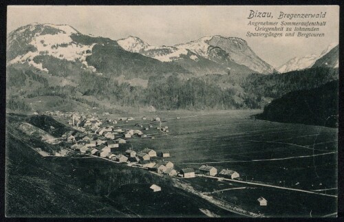 Bizau, Bregenzerwald : Angenehmer Sommeraufenthalt, Gelegenheit zu lohnenden Spaziergängen und Bergtouren : [Correspondenz-Karte ...]