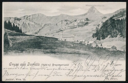 Gruss aus Damüls (1428 m) Bregenzerwald : Mittagspitz 2092 m. : [Postkarte - Carte postale ...]