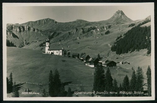 Höhenkurort Damüls, 1431 m Mittagsp. 2092 m