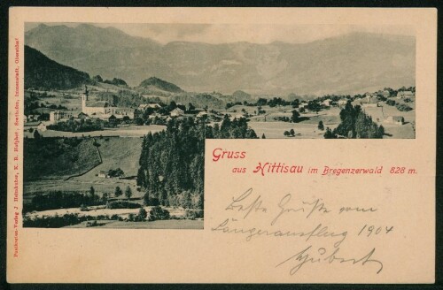 Gruss aus Hittisau im Bregenzerwald 828 m. : [Correspondenz-Karte ...]